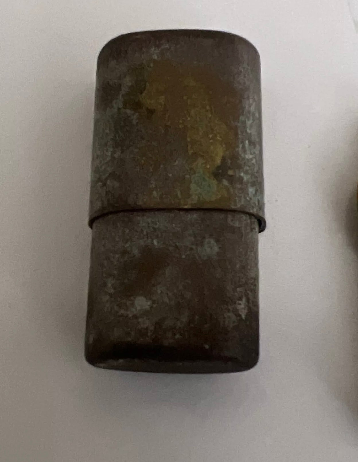 Catholic St Anthony pocket shrine brass 1 in tall vintage