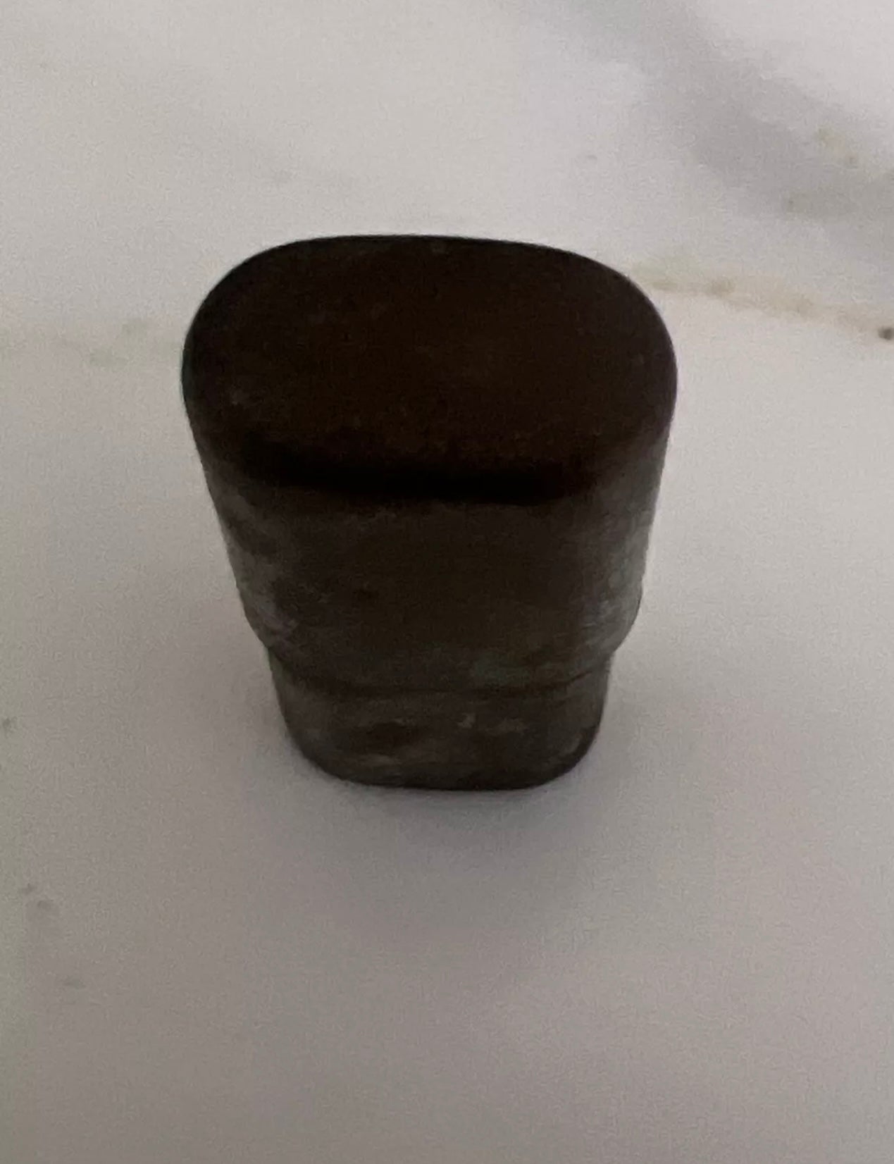 Catholic St Anthony pocket shrine brass 1 in tall vintage