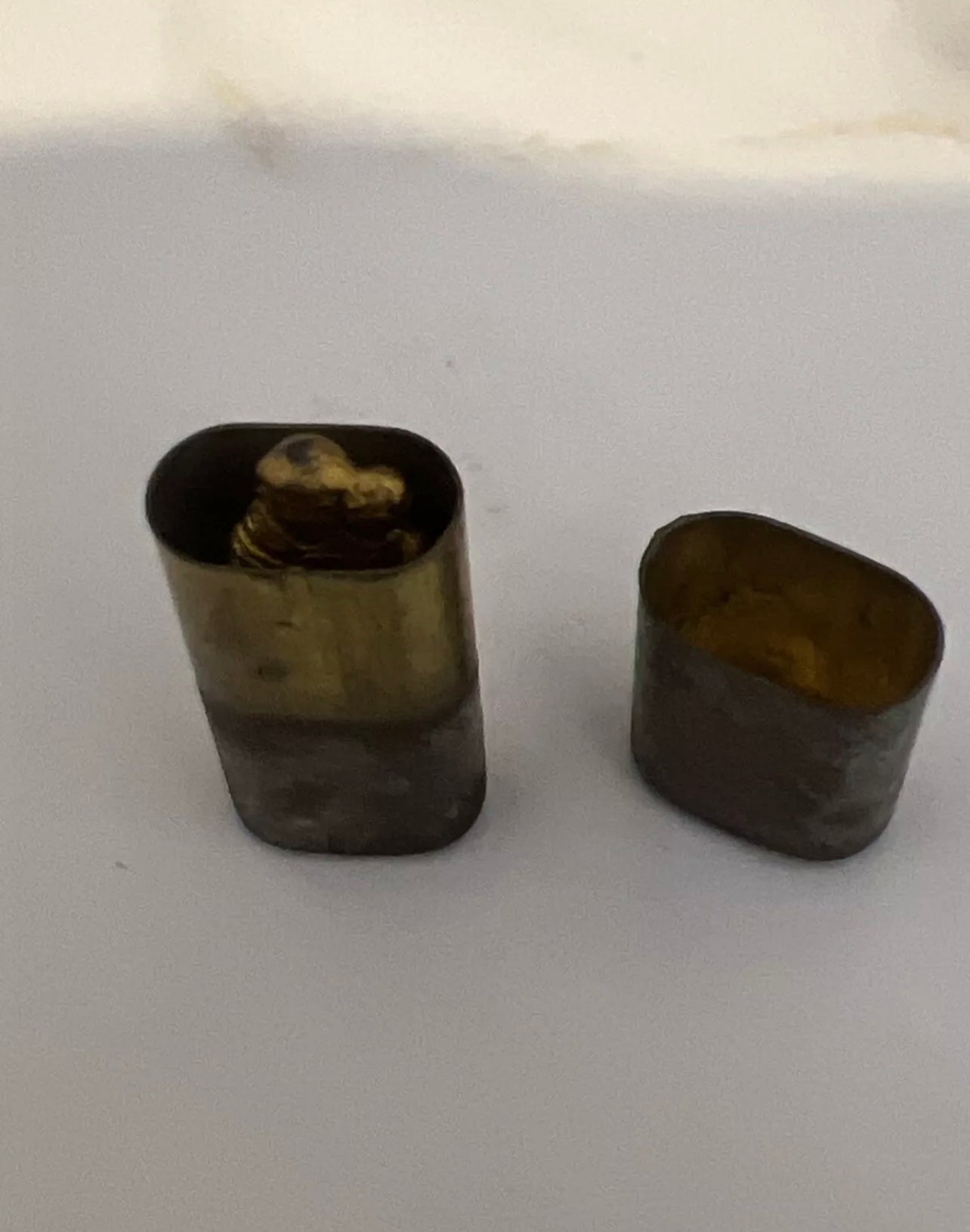 Catholic St Anthony pocket shrine brass 1 in tall vintage